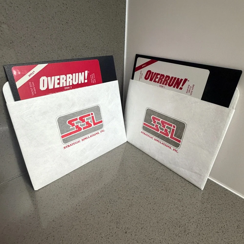 Overrun Apple II 1989 SSI Big Box 5.25 Disks Manuals Gary Grigsby Vintage